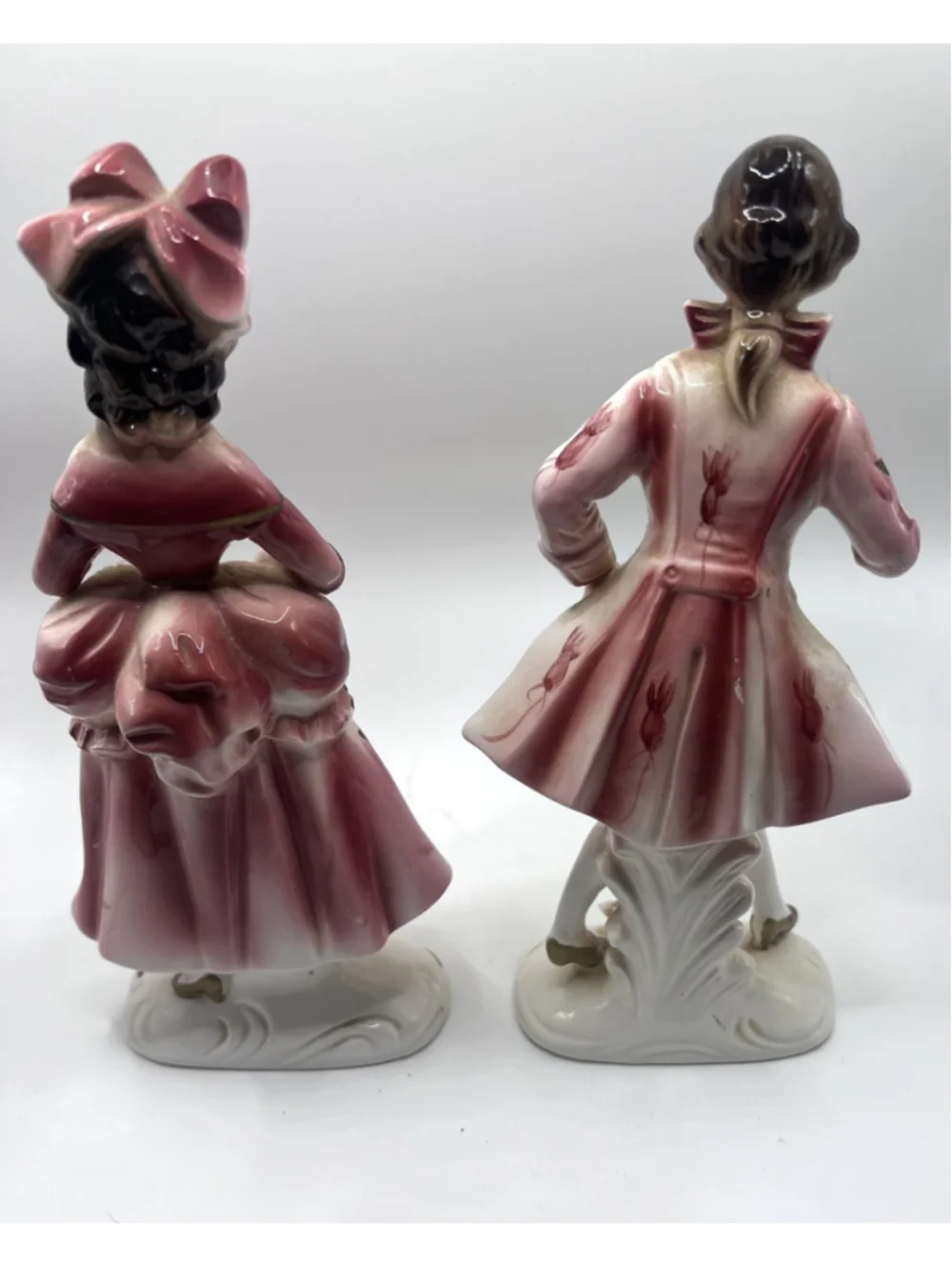 Vintage Wales Victorian Porcelain Figurines Set Man Woman Couple Made in Japan